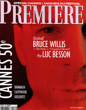 Couverture PREMIERE : Bruce Willis photographié par Luc Besson